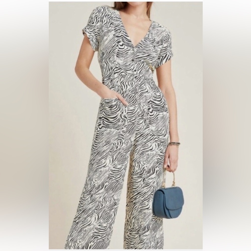Capulet Zebra Print Jumpsuit Size Medium